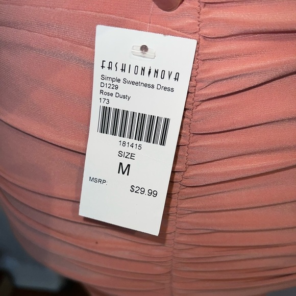 Pink Dress Fashion Nova Simple Sweetness Dusty Rose Dress NWT - Picture 3 of 6